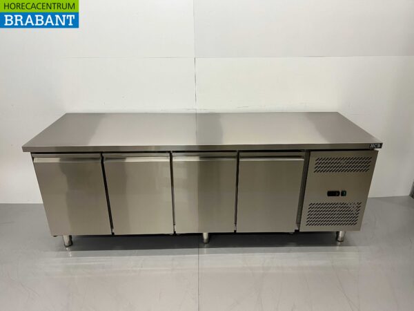 Stainless steel Freezer workbench 4 doors 1/1 gastronorm 223 cm Catering