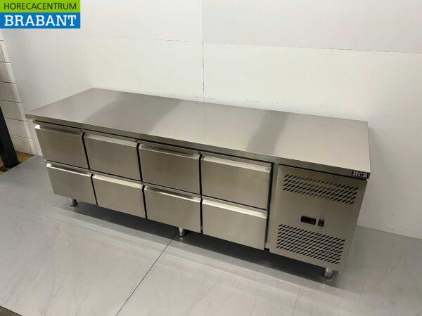 Stainless steel Refrigerated Workbench 8 drawers 223 cm 230V Catering - Image 2