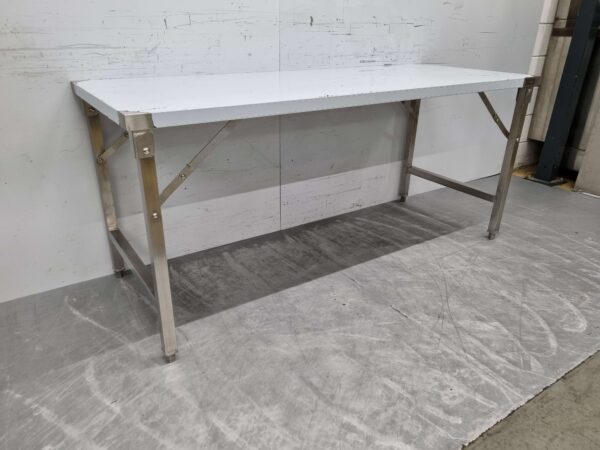 Stainless Steel Collapsible Work Table 180 x 70 x 85 cm Catering - Image 3