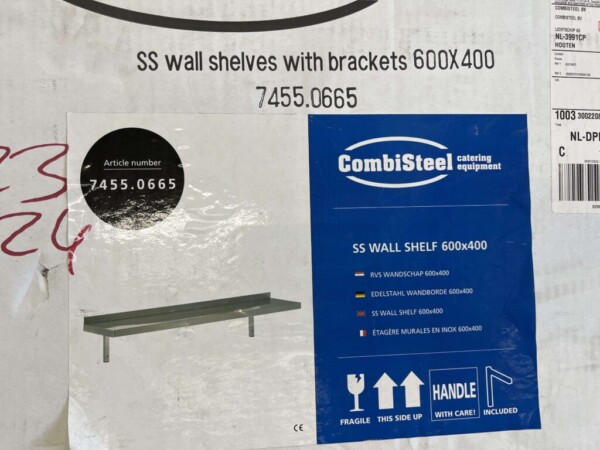 Stainless steel Wall Shelf with brackets 60 x 40 cm Catering - Image 2
