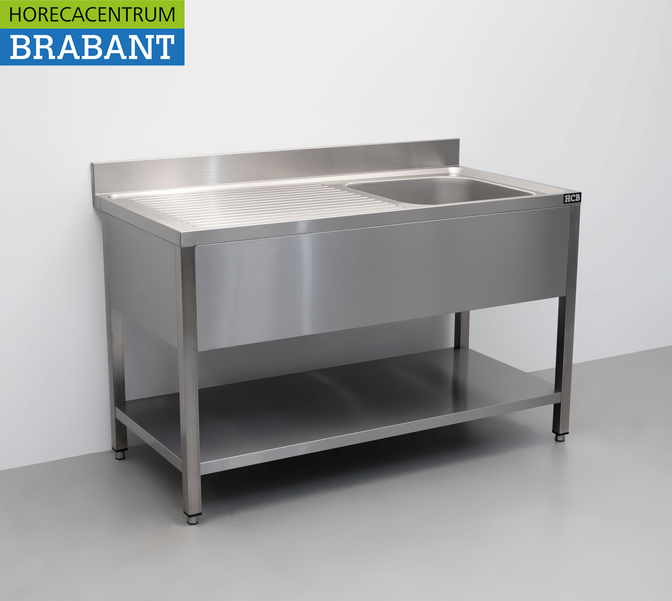 HCB stainless steel sink sink Welded model Premium-line 140 cm Horeca - Image 3