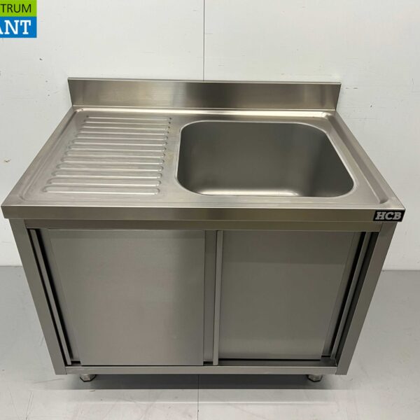 Stainless steel sink sink sliding doors Premium-line 100 cm Horeca