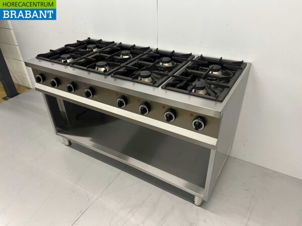 Stainless steel 8 burner gas stove 700 Series 146 cm 48 kW Horeca - Image 2
