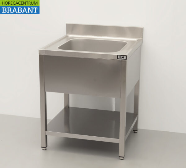 Stainless steel Sink Table Sink Premium-line 70 x 70 cm Welded model Catering - Image 2