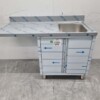 Stainless steel Sink Table Sink folding doors 140 cm Catering