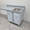 Stainless steel Sink Table Sink folding doors 140 cm Catering - Image 2