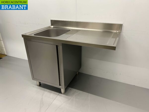 Stainless steel HCB Sink Table Sink hinged door 120 cm Catering - Image 2
