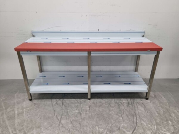 Stainless steel Polyethylene PE Cutting Table Work Table 200 cm Catering Butchery