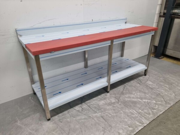Stainless steel Polyethylene PE Cutting Table Work Table 200 cm Catering Butchery - Image 2