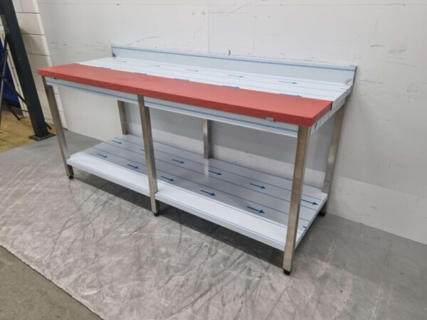 Stainless steel Polyethylene PE Cutting Table Work Table 200 cm Catering Butchery - Image 3