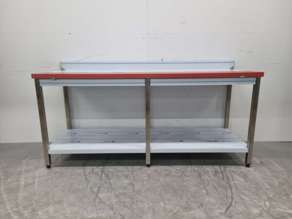Stainless steel Polyethylene PE Cutting Table Work Table 200 cm Catering Butchery - Image 4