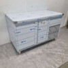 Stainless steel Work Cabinet Work table, folding door, 3 drawers and waste bin 140 cm Horeca - Image 3