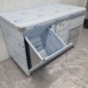 Stainless steel Work Cabinet Work table, folding door, 3 drawers and waste bin 140 cm Horeca - Image 5