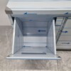 Stainless steel Work Cabinet Work table, folding door, 3 drawers and waste bin 140 cm Horeca - Image 6