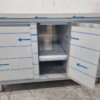 Stainless steel Work Cabinet Work table, folding door, 3 drawers and waste bin 140 cm Horeca - Image 7
