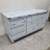 Stainless Steel Work Cabinet Cabinet Work Table 2 folding doors, 3 drawers and waste bin 160 cm Catering - Image 2