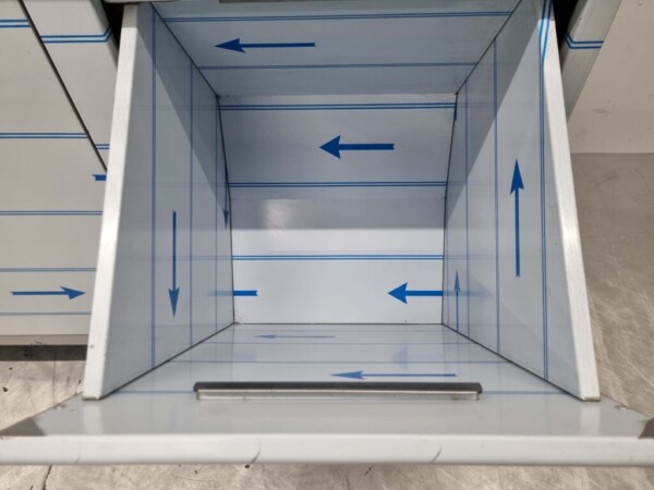 Stainless Steel Work Cabinet Cabinet Work Table 2 folding doors, 3 drawers and waste bin 160 cm Catering - Image 5