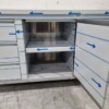 Stainless Steel Work Cabinet Cabinet Work Table 2 folding doors, 3 drawers and waste bin 160 cm Catering - Image 6