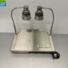 Stainless steel Scholl Shelf with double buffet lamp Heat lamp 230V Catering
