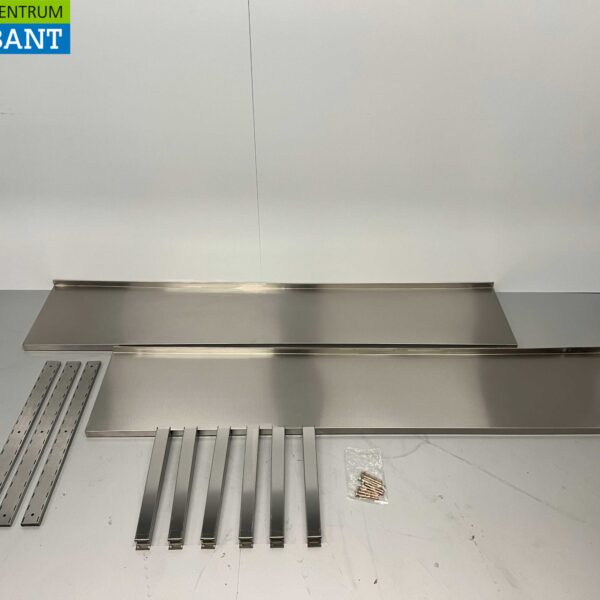 Stainless steel Double wall shelf shelf 200 x 40 cm Horeca