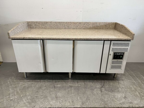 Stainless steel Saro Pizza workbench Pizza table 3 doors 202 cm 230V Horeca