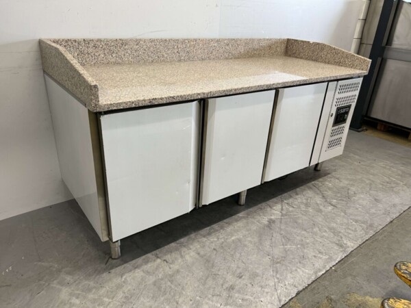 Stainless steel Saro Pizza workbench Pizza table 3 doors 202 cm 230V Horeca - Image 3