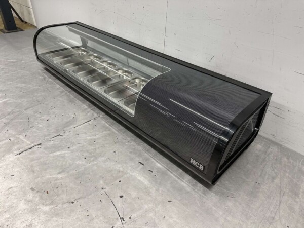 HCB Sushi display case Tapas display case Surface refrigerated display case 6 x 1/3 GN 152,5 cm 230V Horeca - Image 2