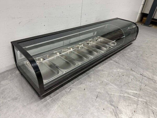 HCB Sushi display case Tapas display case Surface refrigerated display case 6 x 1/3 GN 152,5 cm 230V Horeca - Image 3