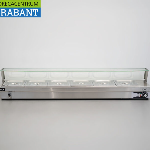 Stainless steel Bain marie 6 x 1/2 GN 175 cm 230V Horeca