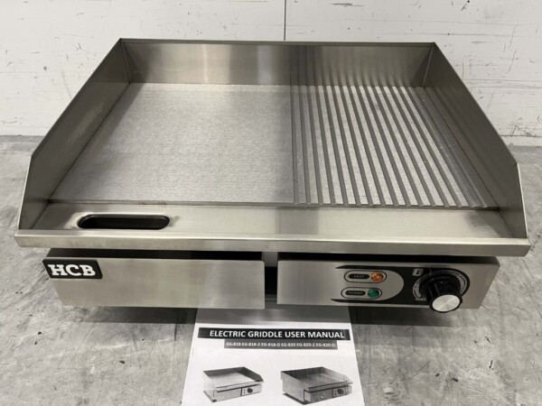 Stainless steel HCB Grill plate Baking plate 1/2 Fluted plate 55 cm 230V Horeca - Image 4