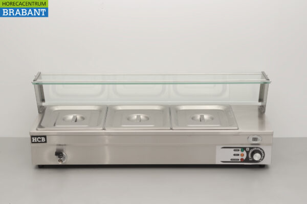 HCB stainless steel Bain marie 3 x 1/2 GN 95 cm 230V Horeca