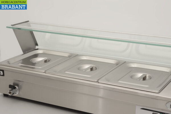 HCB stainless steel Bain marie 3 x 1/2 GN 95 cm 230V Horeca - Image 4