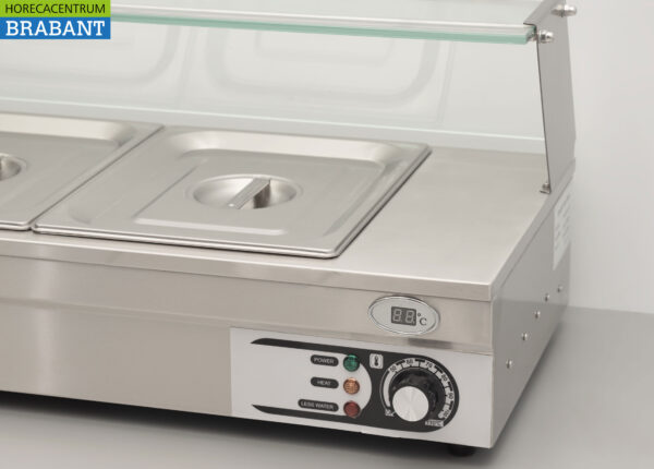HCB stainless steel Bain marie 3 x 1/2 GN 95 cm 230V Horeca - Image 5
