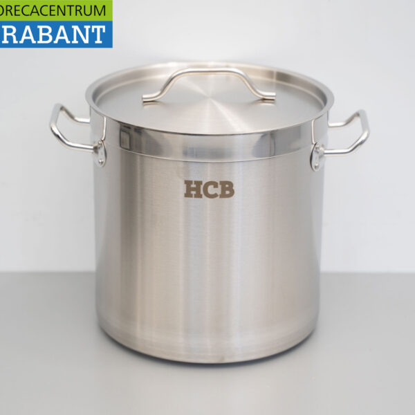 HCB Stainless Steel Soup Pan Cooking Pan Induction 26 x 26 cm 12 liter Catering