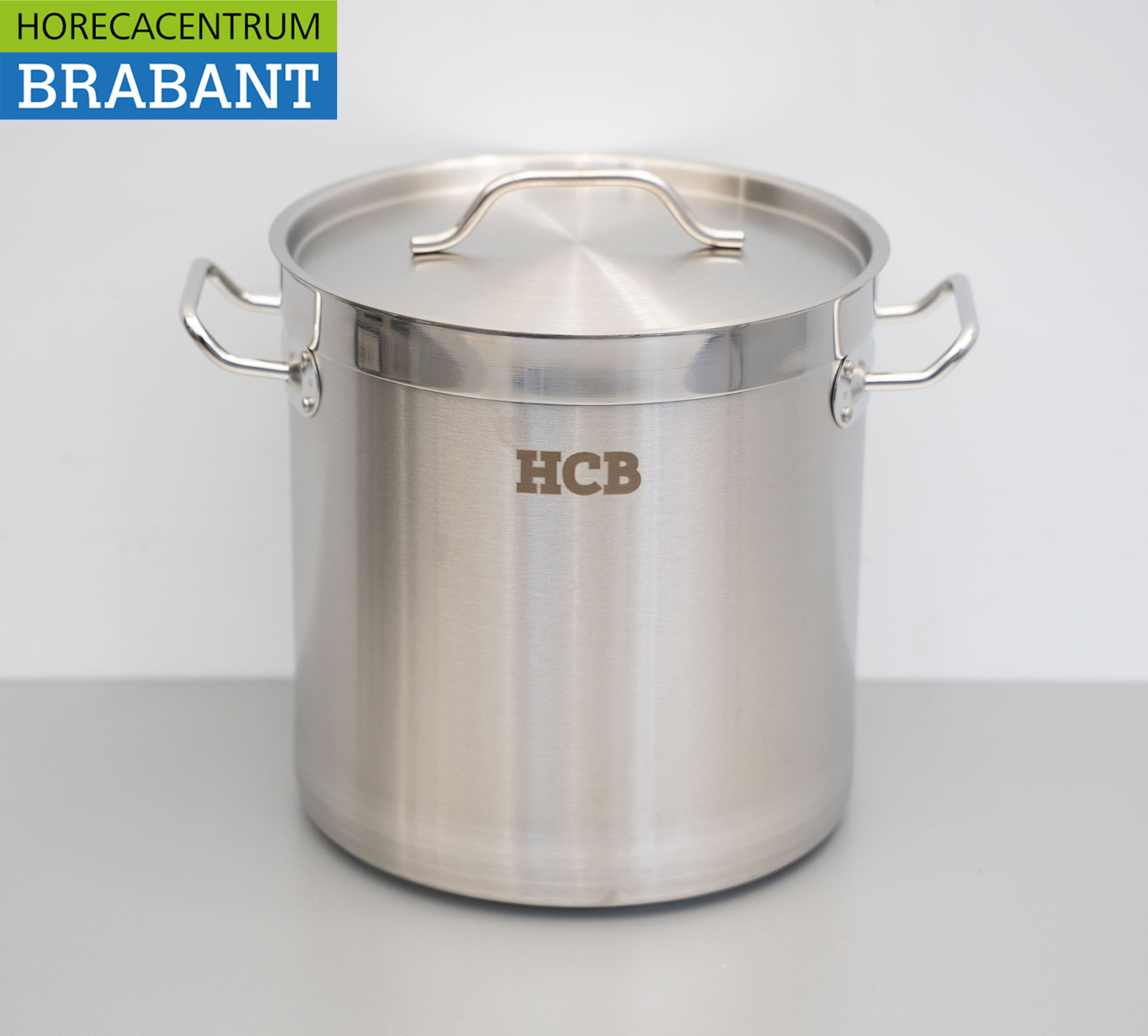 HCB Stainless Steel Soup Pan Cooking Pan Induction 26 x 26 cm 12 liter Catering