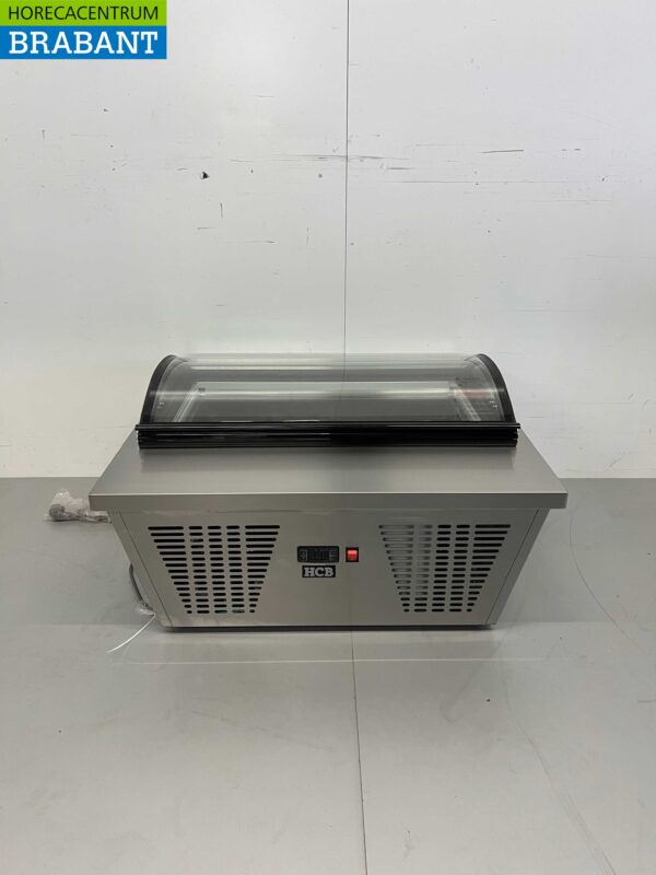 Stainless steel Scoop ice cream display case Surface freezer 4 x 5 liters (1/3 GN) 87 cm 230V Horeca