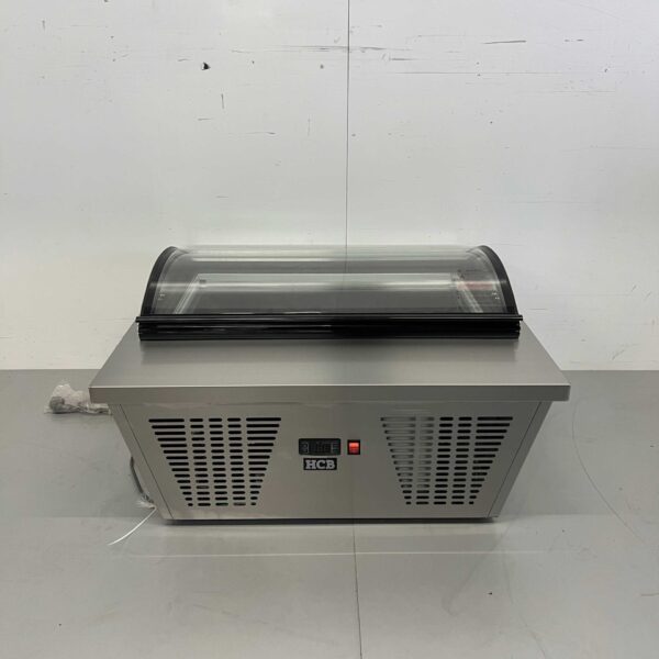 Stainless steel Scoop ice cream display case Surface freezer 4 x 5 liters (1/3 GN) 87 cm 230V Horeca