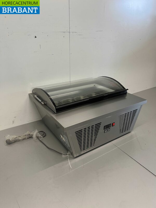Stainless steel Scoop ice cream display case Surface freezer 4 x 5 liters (1/3 GN) 87 cm 230V Horeca - Image 2