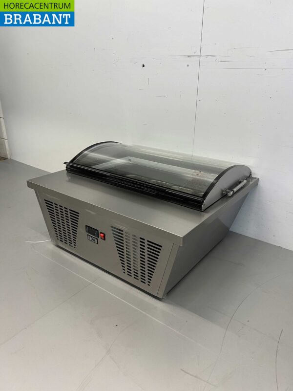 Stainless steel Scoop ice cream display case Surface freezer 4 x 5 liters (1/3 GN) 87 cm 230V Horeca - Image 3