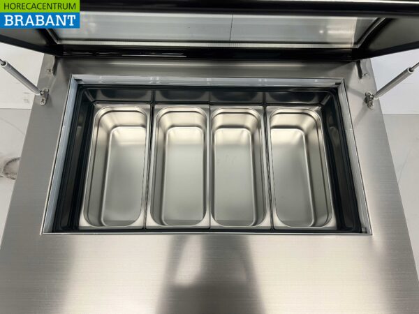 Stainless steel Scoop ice cream display case Surface freezer 4 x 5 liters (1/3 GN) 87 cm 230V Horeca - Image 5