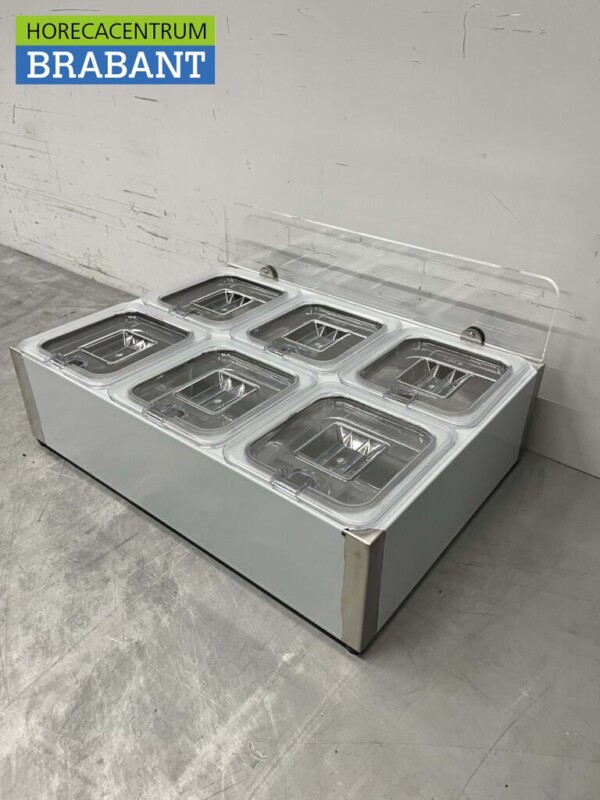 Stainless steel GN tray holder 6 x 1/6 gastronorm GN 50,5 cm Horeca - Image 2