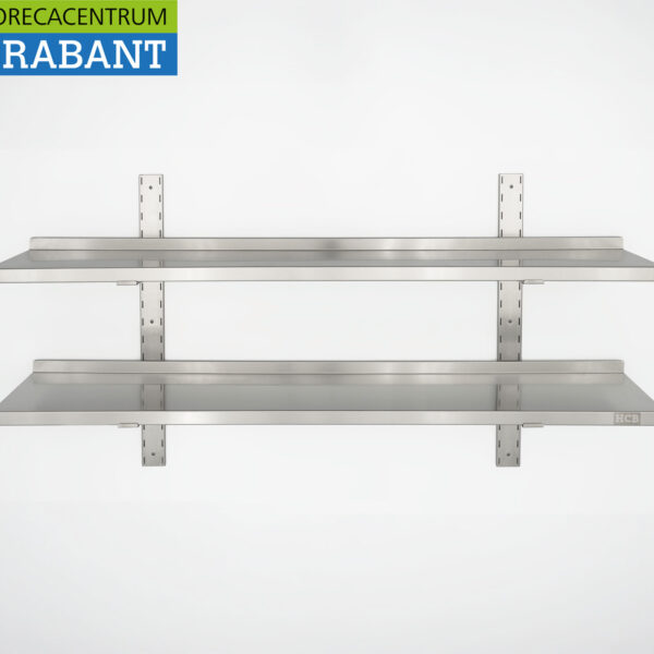 HCB stainless steel Double wall shelf 140 x 30 cm Horeca