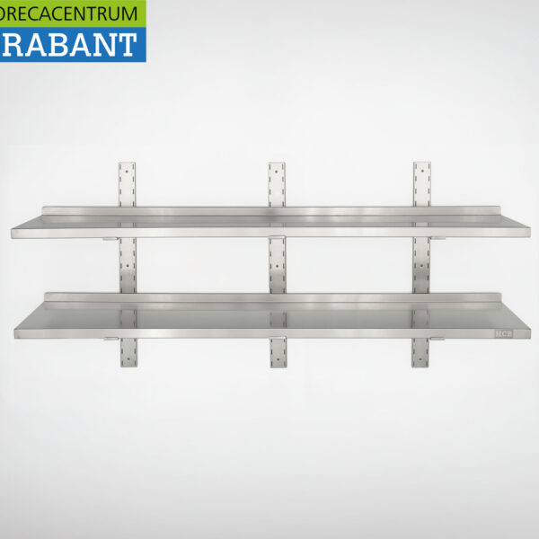 HCB stainless steel Double wall shelf 160 x 30 cm Horeca