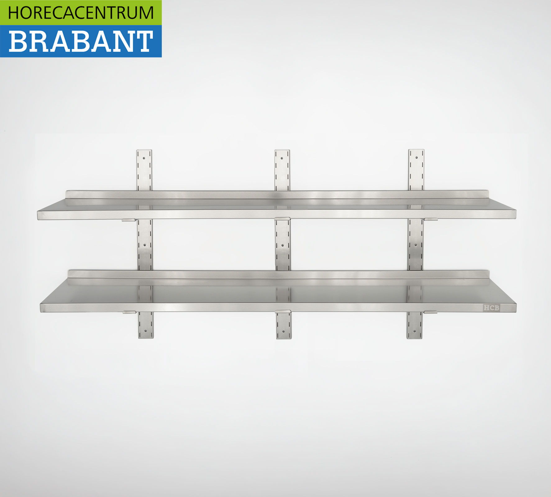 HCB stainless steel Double wall shelf 160 x 30 cm Horeca
