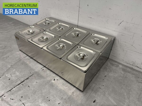 Stainless steel GN tray holder 8 x 1/6 gastronorm GN 66,5 cm Horeca - Image 2