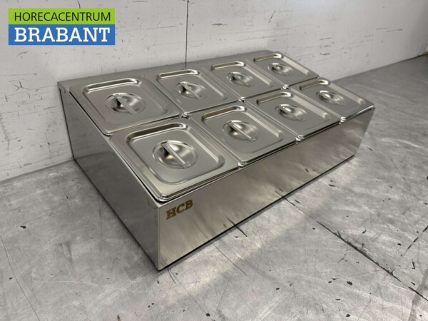 Stainless steel GN tray holder 8 x 1/6 gastronorm GN 66,5 cm Horeca - Image 3