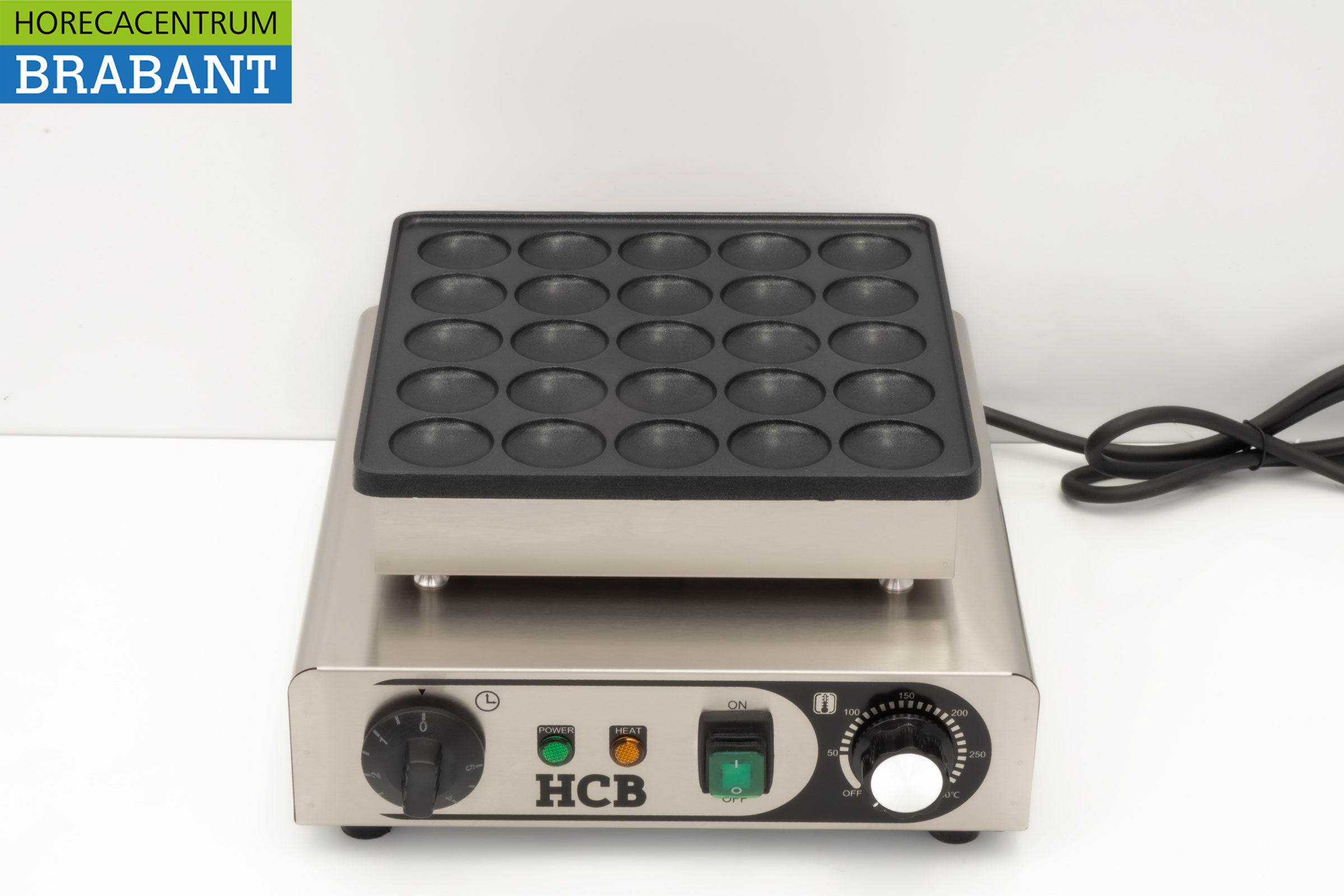 HCB stainless steel Poffertjesplaat Poffertjesbakplaat 25 dops 230V Horeca