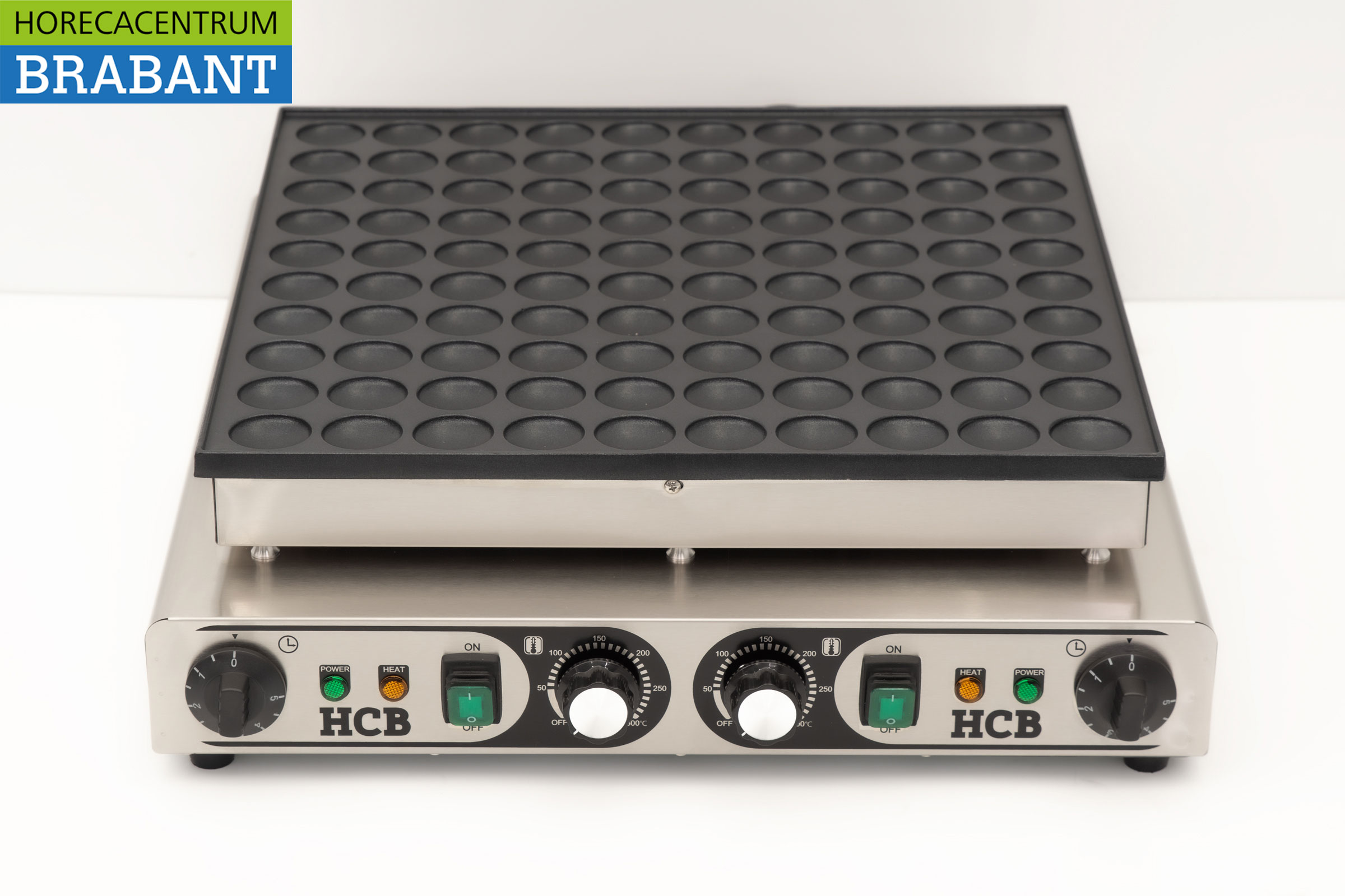 HCB RVS Poffertjesplaat Poffertjesbakplaat 100 dops 230V Horeca