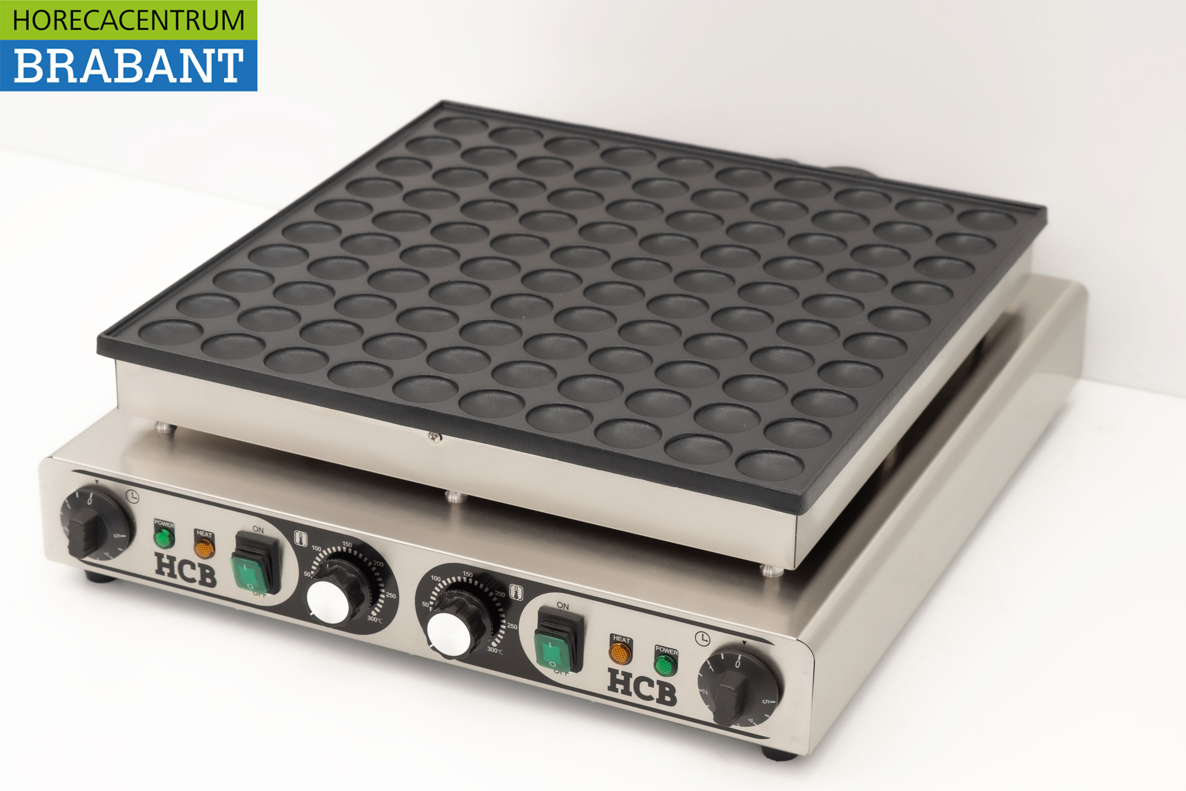 HCB RVS Poffertjesplaat Poffertjesbakplaat 100 dops 230V Horeca - Image 2