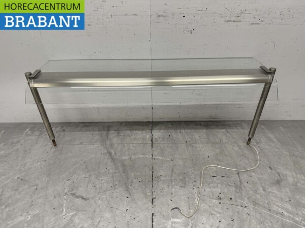 Stainless steel Glass superstructure with lighting 154 cm Horeca